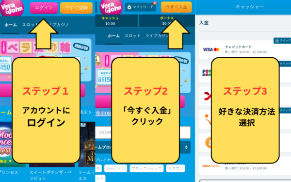 【最新】ベラジョンカジノの入金方法を徹底解説!